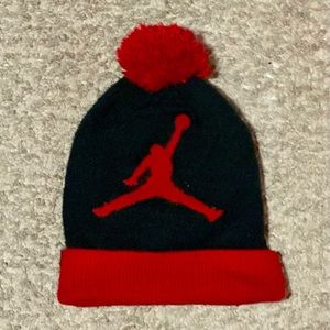 ❌SOLD❌ Jordan Jumpman Black and Red Beanie with Pom Pom